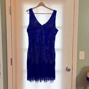 Cobalt blue roaring 20’s cocktail dress. NWT.